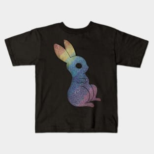 Rainbow magic bunny of the galaxy black Kids T-Shirt